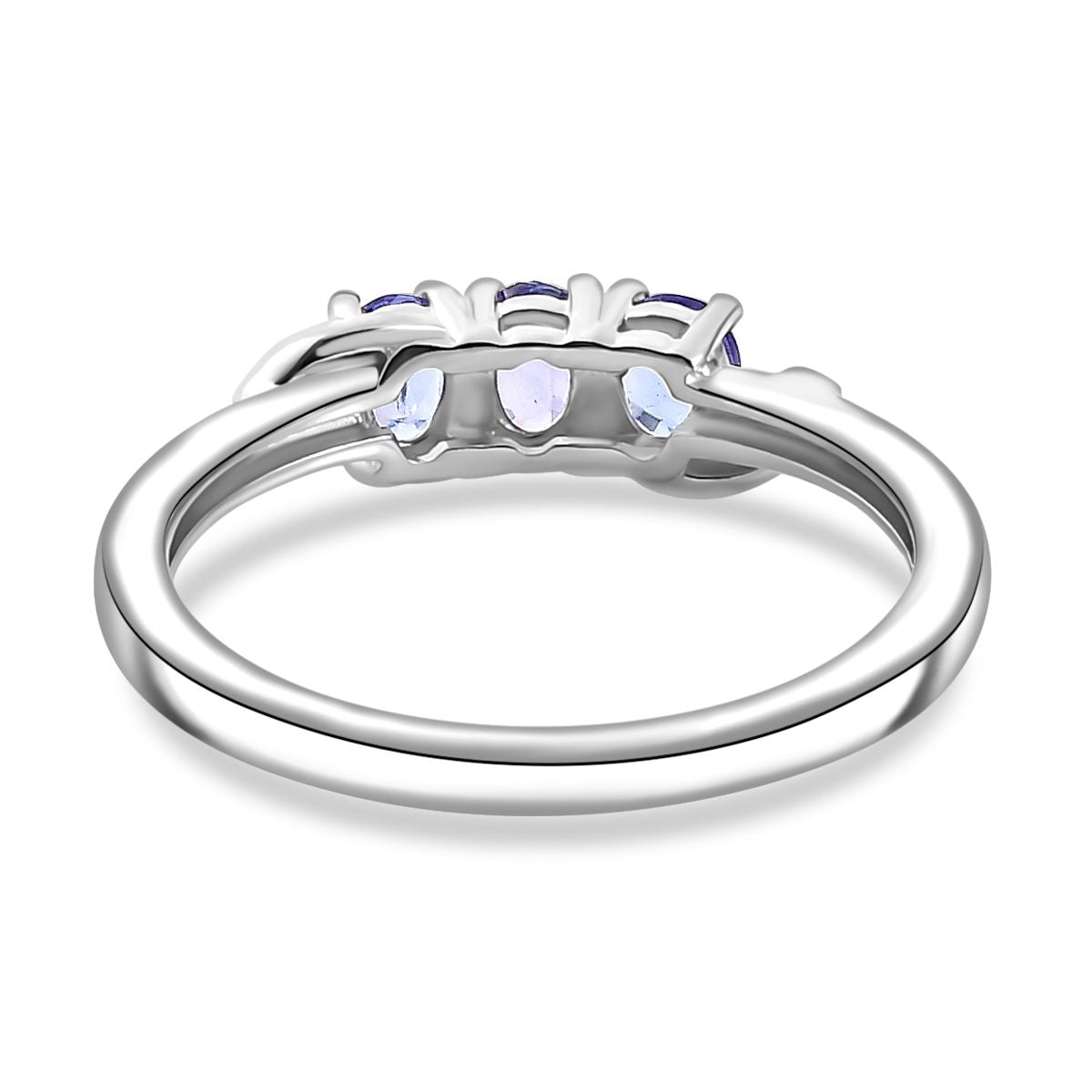 Premium Tanzanite Trilogy Ring in Platinum Overlay Sterling Silver V32642571 5