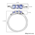Premium Tanzanite Trilogy Ring in Platinum Overlay Sterling Silver_7830014_5