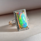 9K Yellow Gold AAA Ethiopian Welo Opal and Diamond Ring 4.23 Ct._7830646_1