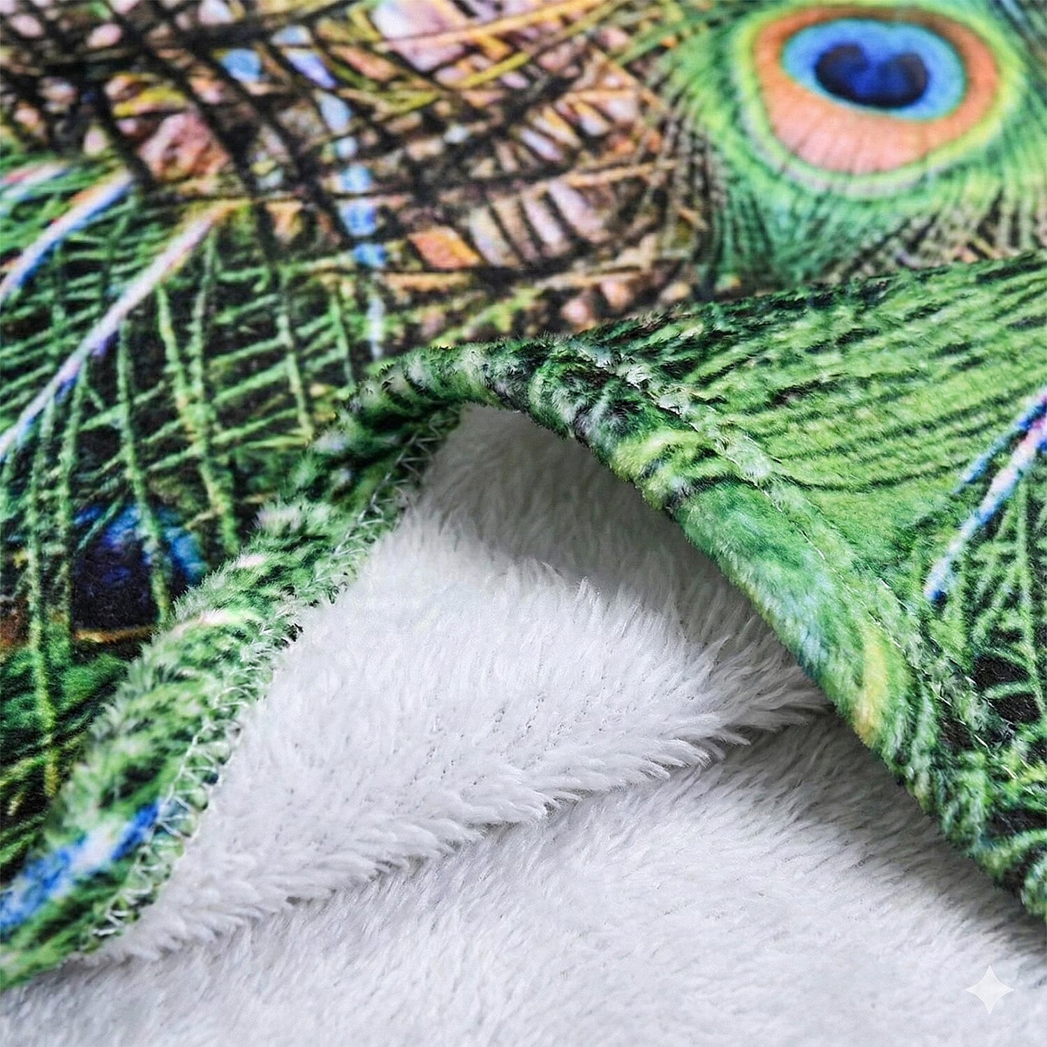 Digital Printed Flannel Blanket with Peacock Pattern 7831357 5