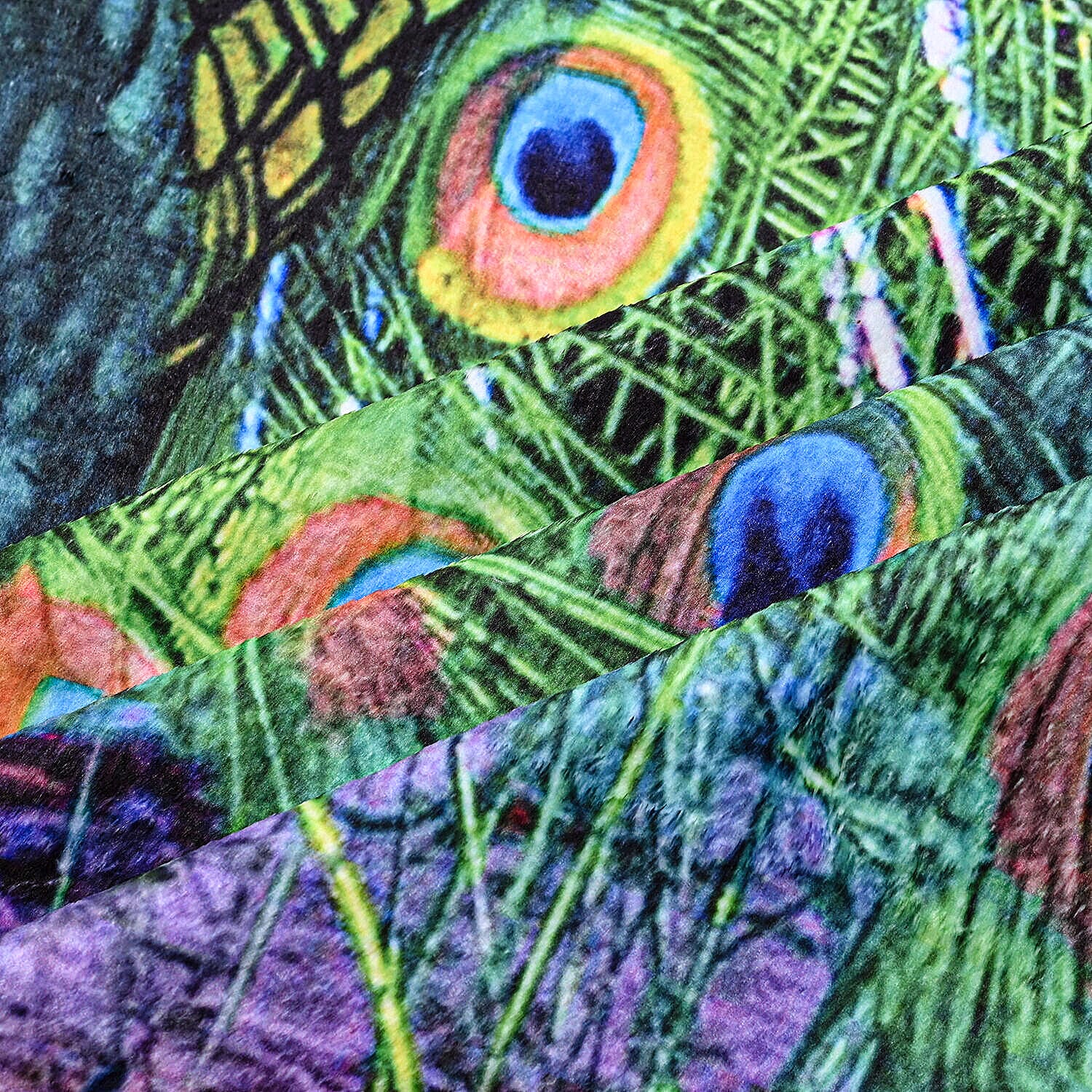 Digital Printed Flannel Blanket with Peacock Pattern 7831357 6