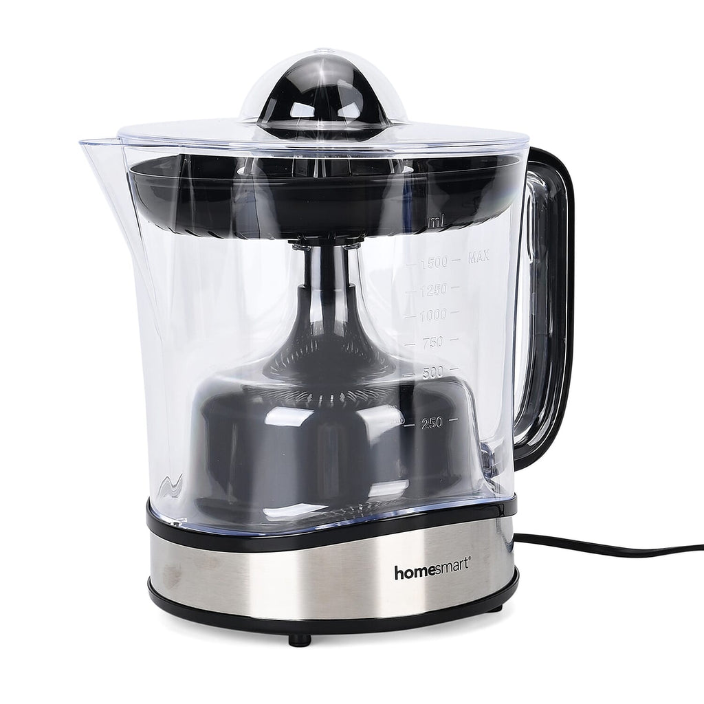 Homesmart 100W Electric Citrus Juicer â€“ Stainless Steel - 2 Squeezers, Pulp Filter, Large Jug, Anti Slip Feet