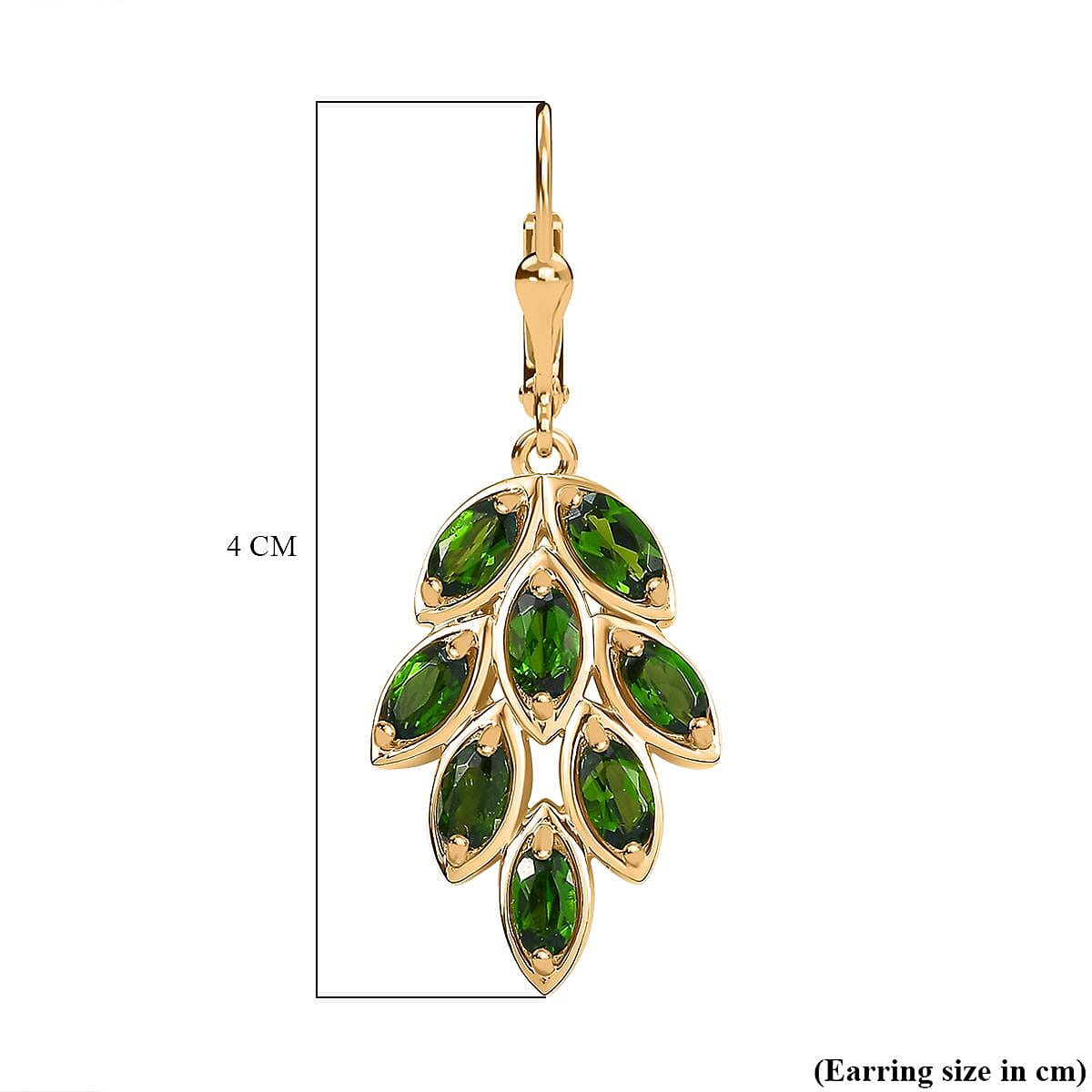 Natural Chrome Diopside Climber Earring in 18K Yellow Gold Vermeil Plated Sterling Silver 4.19 ct. 7833254 6