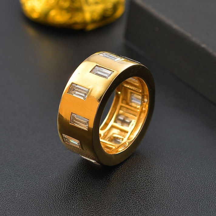 Moissanite Band Ring in 18K Vermeil Yellow Gold Plated Sterling Silver 2.52 Ct. 7833403 2