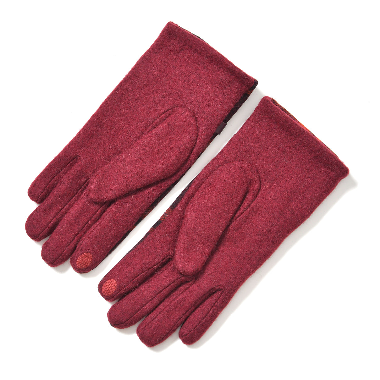 Cashmere Winter Plaid Gloves with Touch Screen Tips V32518015 4