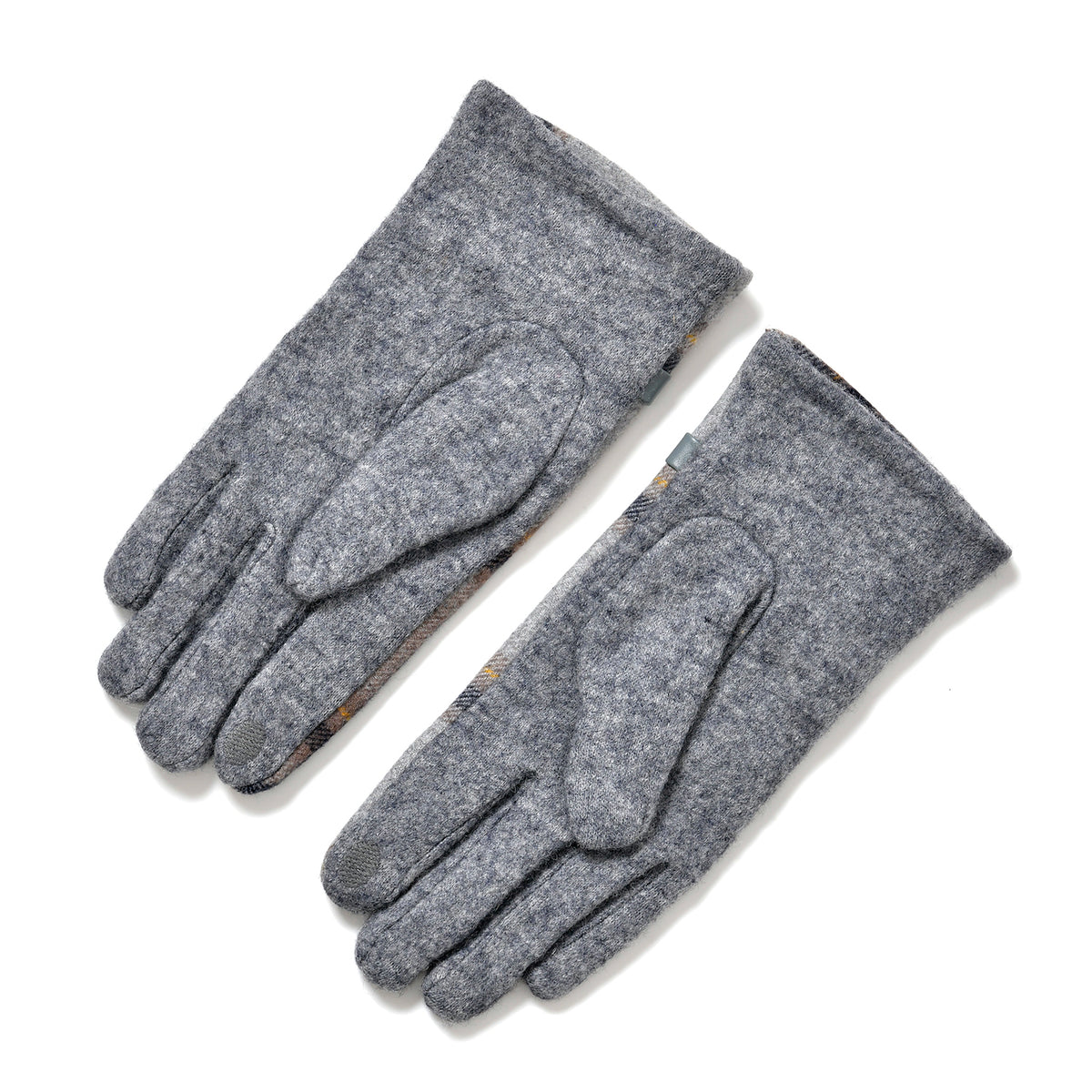 Cashmere Winter Plaid Gloves with Touch Screen Tips V32529329 4