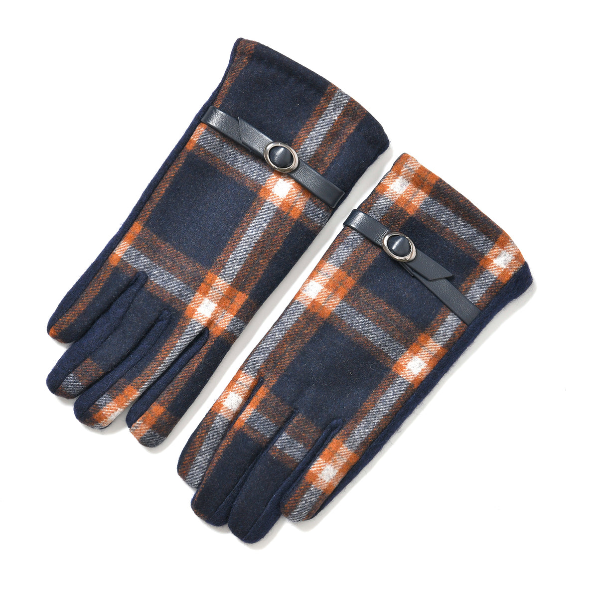 Cashmere Winter Plaid Gloves with Touch Screen Tips V32521722 0