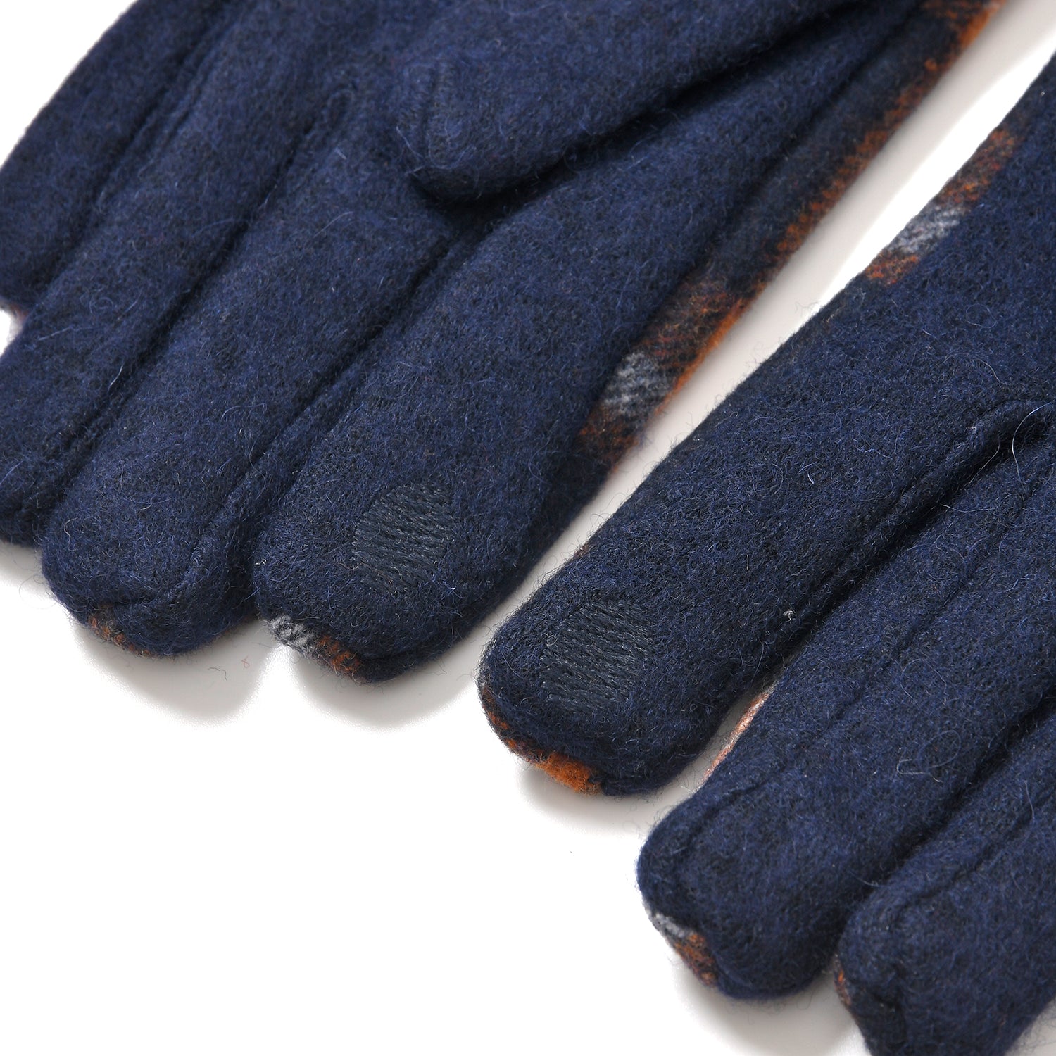 Cashmere Winter Plaid Gloves with Touch Screen Tips V32521722 5
