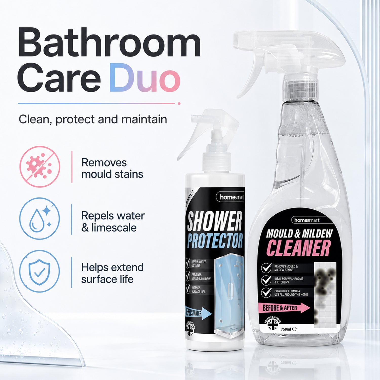 Shower Glass Protector &amp; Mould and Mildew Remover Cleaning Set 7834291 3