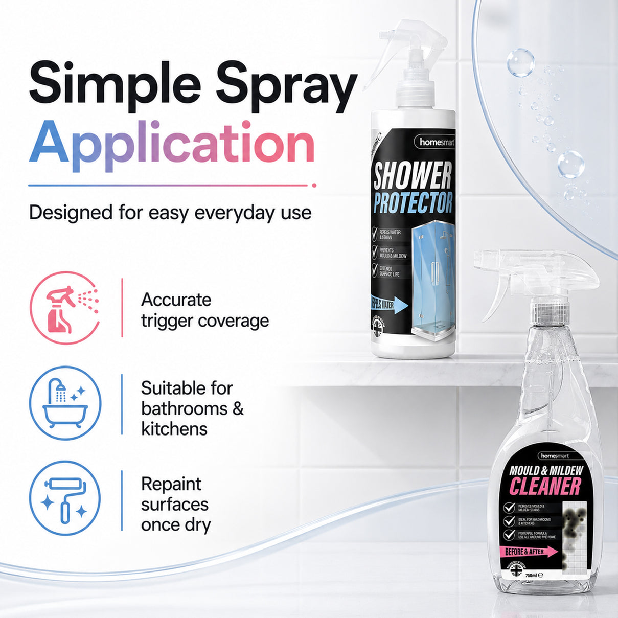 Shower Glass Protector &amp; Mould and Mildew Remover Cleaning Set 7834291 4