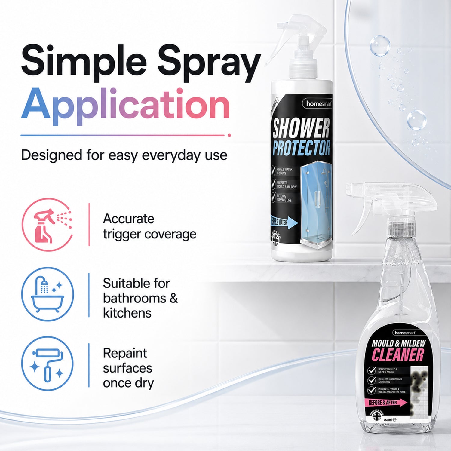 Shower Glass Protector &amp; Mould and Mildew Remover Cleaning Set 7834291 4
