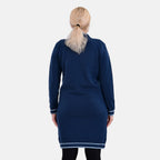Limited Collection La Marey Cotton Blend Knitted Dress (Size L-XL) - Navy & Cream - Navy Cream & Cream_7834315_1