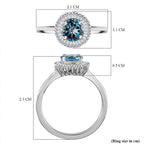 Certified & Appraised - RHAPSODY 950 Platinum AAAA Santa Maria Aquamarine & White Diamond (EF-VS) Ring, Platinum Wt. 5.16 Gms.