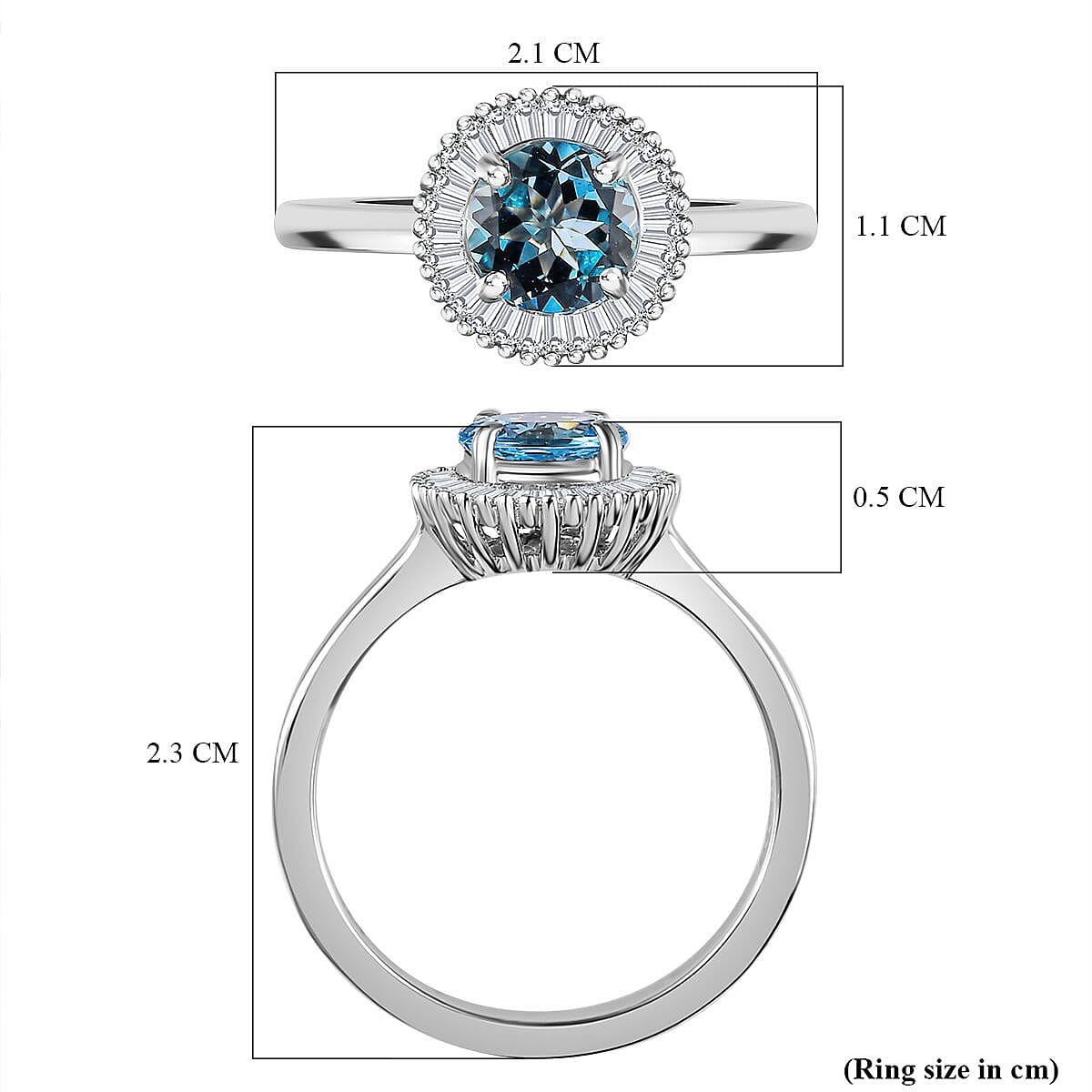 RHAPSODY 950 Platinum AAAA Santamaria Aquamarine, White Diamond VS Halo Ring 0.927 Ct. 7838941 6