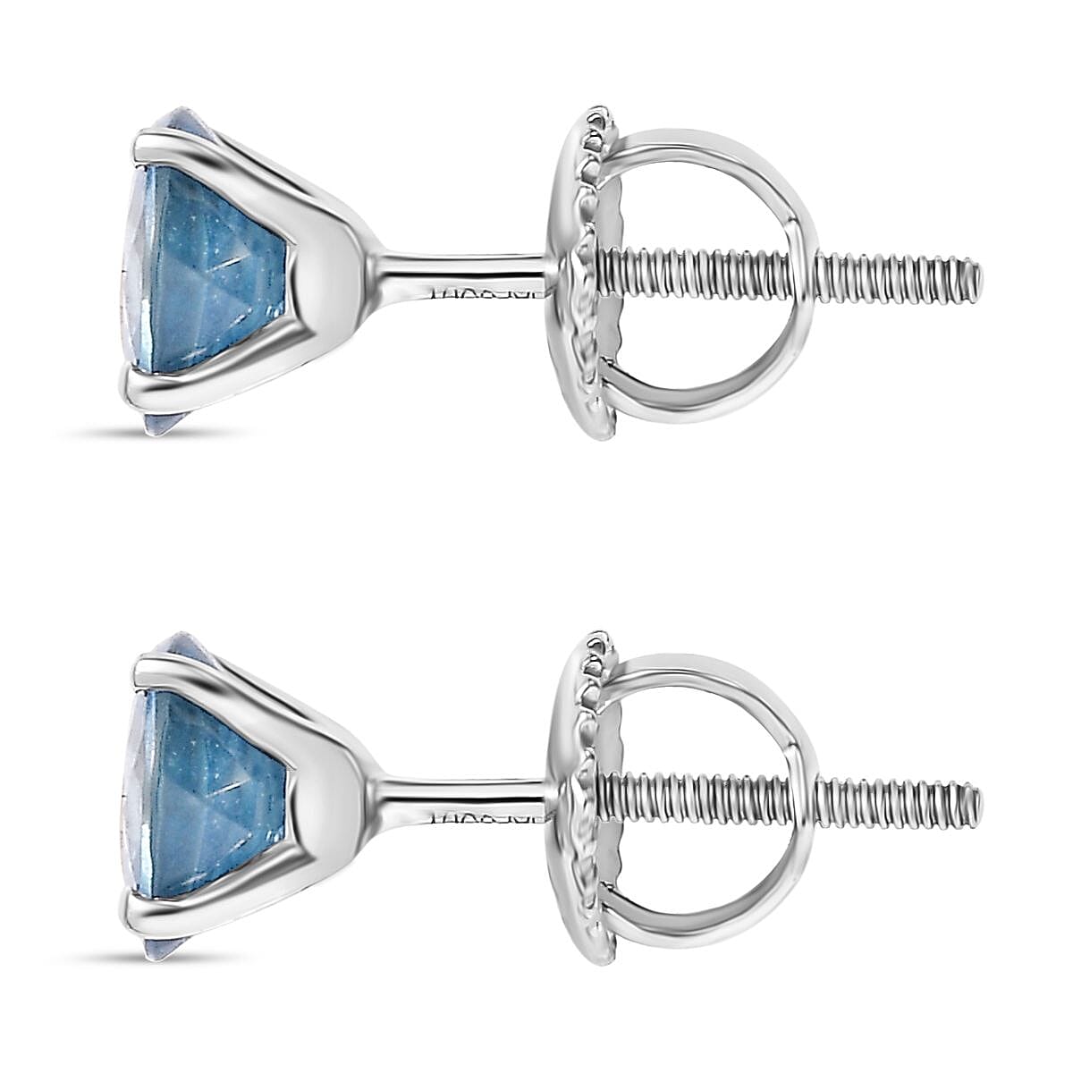 Rhapsody 950 Platinum AAAA Santamaria Aquamarine Solitaire Stud Push Post Earrings 1.35 ct, Platinum Wt. 1.41 Gms 7838956 4