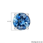 RHAPSODY 950 Platinum AAAA Santamaria Aquamarine Solitaire Stud Push Post Earring 1.35 ct,  Platinum Wt. 1.41 Gms