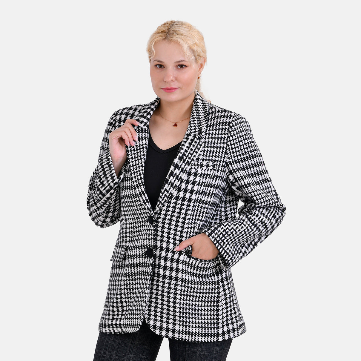 La Marey Plaid Suit Blazer (Size 16 to 18) - Black 7839435 4