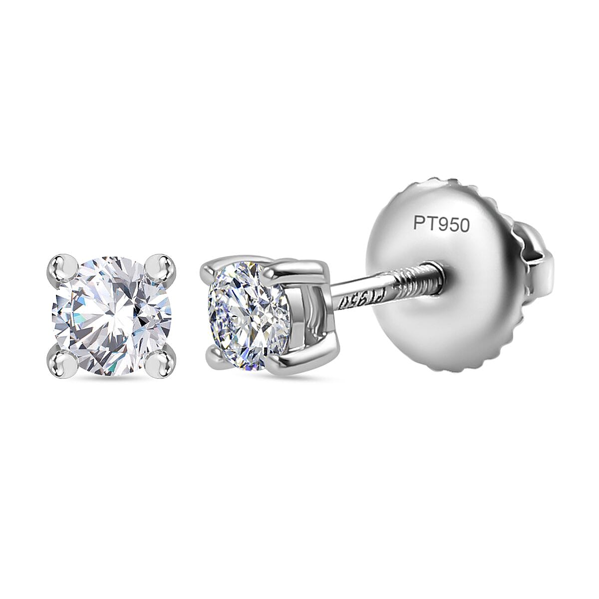 RHAPSODY 950 Platinum Stud Earring with IGI Certified VS/E-F Diamond 0.25 Ct. 7839816 0