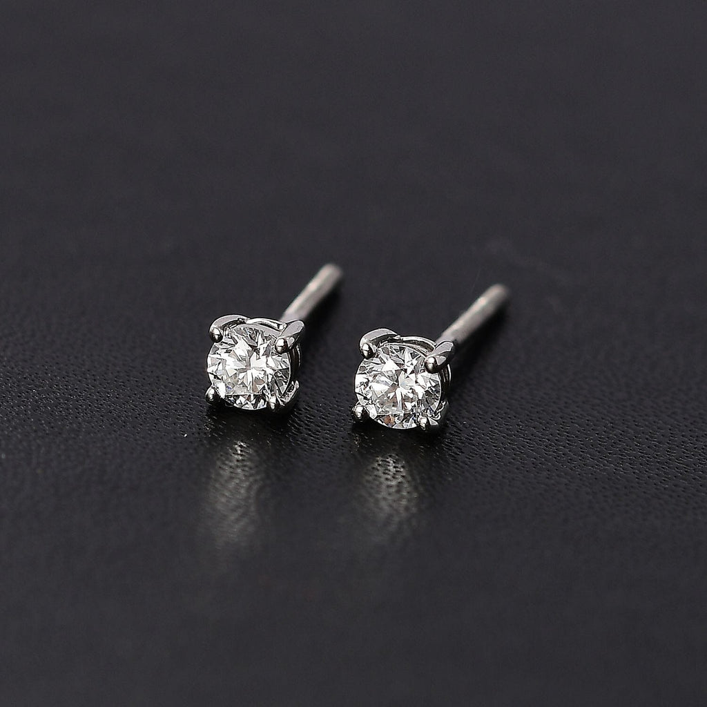 RHAPSODY 950 Platinum IGI Certified Diamond (VS-EF) Stud Earrings (With Screw Back) 0.25 Ct.