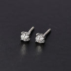 RHAPSODY 950 Platinum IGI Certified Diamond (VS-EF) Stud Earrings (With Screw Back) 0.25 Ct.