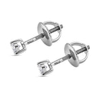 RHAPSODY 950 Platinum IGI Certified Diamond (VS-EF) Stud Earrings (With Screw Back) 0.25 Ct.