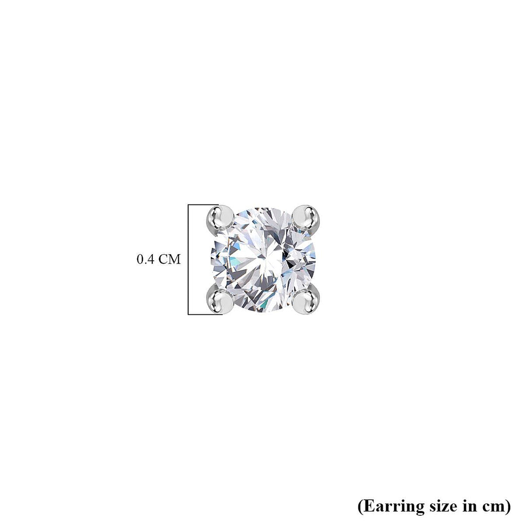 RHAPSODY 950 Platinum IGI Certified Diamond (VS-EF) Stud Earrings (With Screw Back) 0.25 Ct.