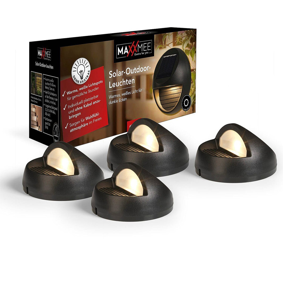 MAXMEE LED Solar Fence Light - Set of 4 7840103 0