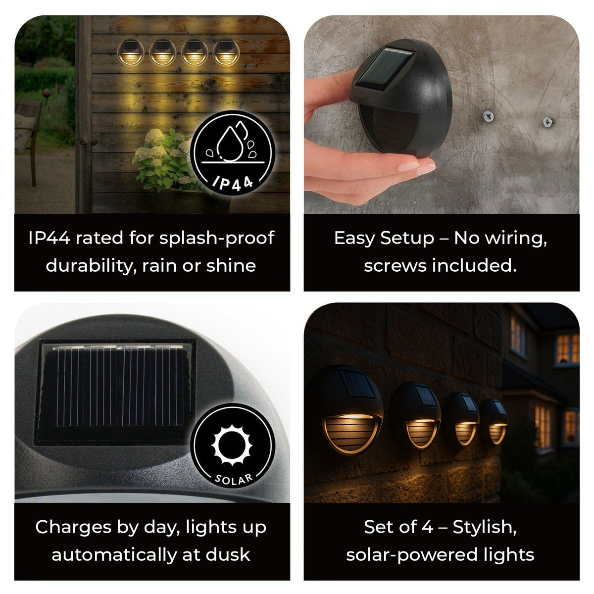 MAXMEE LED Solar Fence Light - Set of 4 7840103 3