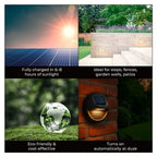 Maxxmee Solar Fence Lights Solar Lamp Set of 4  Round - Black