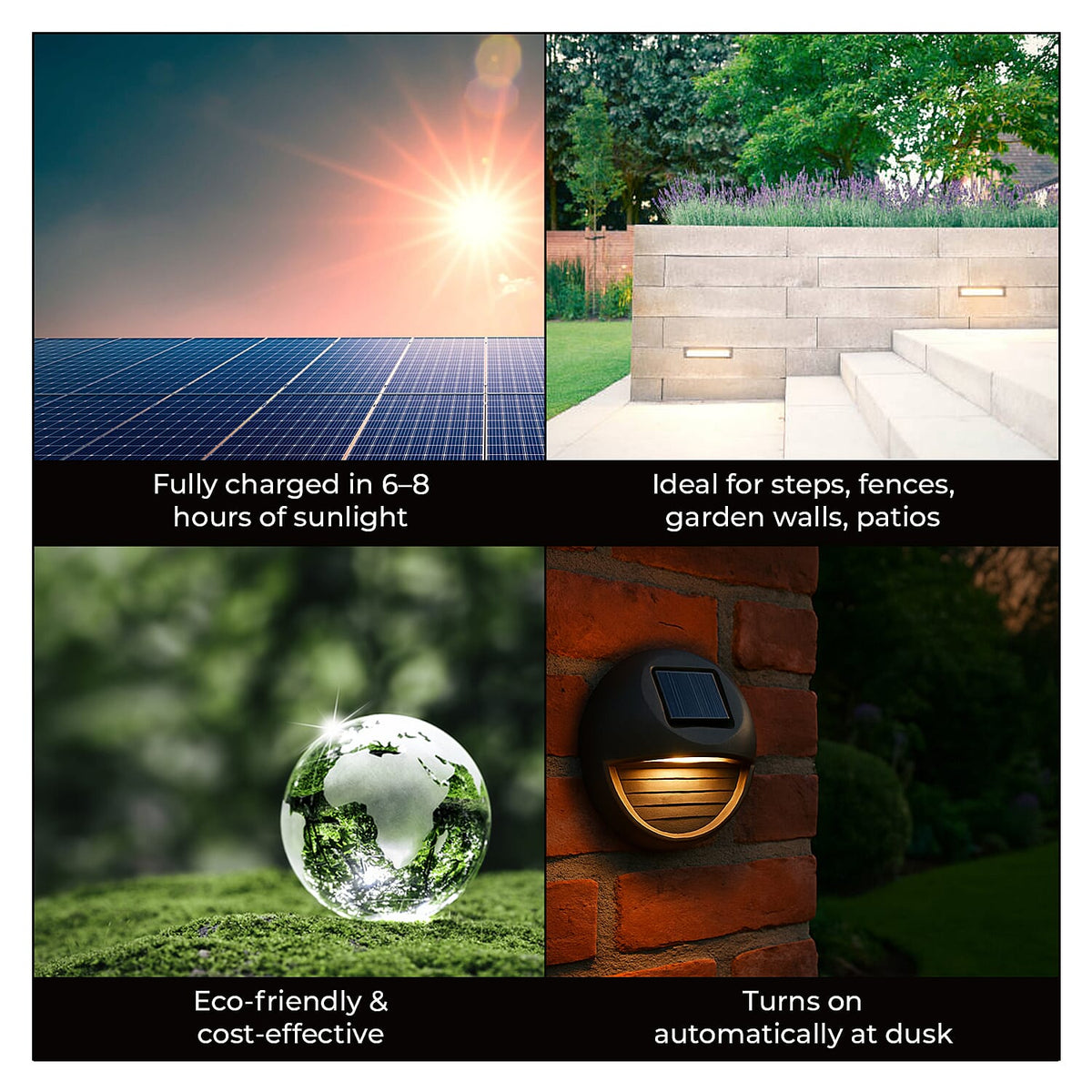 MAXMEE LED Solar Fence Light - Set of 4 7840103 4