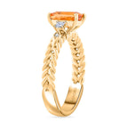 10K Yellow Gold  AAA   Imperial Topaz ,  White Diamond  I2 Ring 2.00 ct,  Gold Wt. 3.92 Gms  2.000  Ct._7840595_2