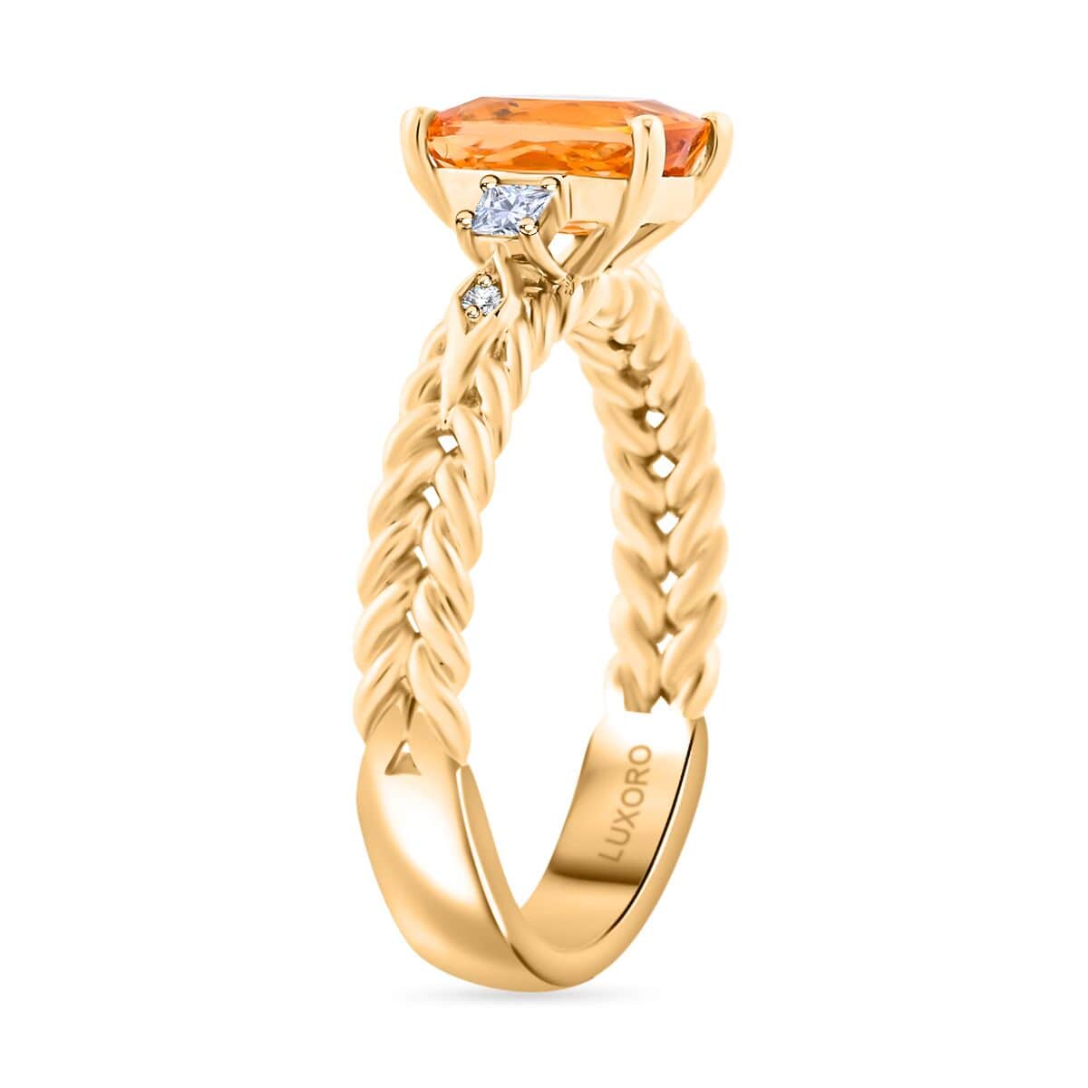 Certified &amp; Appraised 2 Ct. Topaz, Diamond Trilogy Ring in 10K Yellow Gold 7840595 2