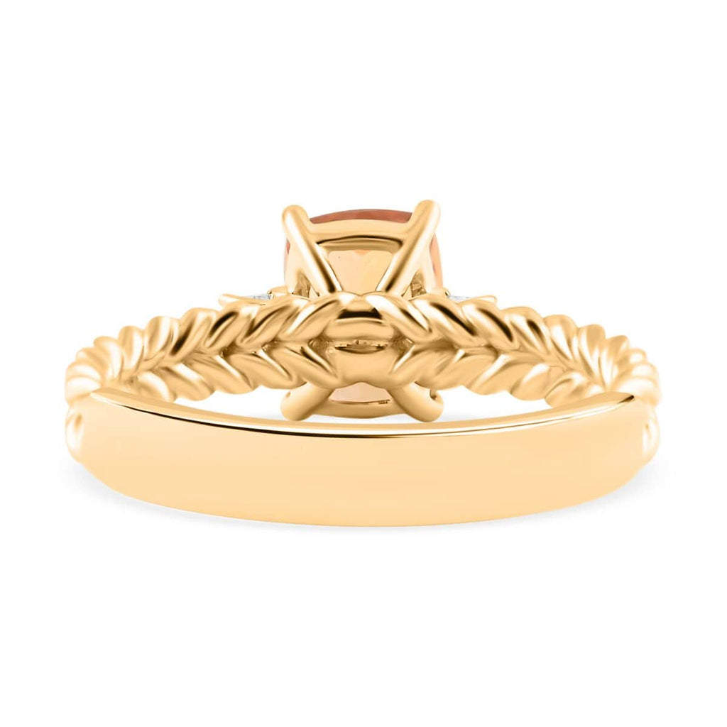 10K Yellow Gold  AAA   Imperial Topaz ,  White Diamond  I2 Ring 2.00 ct,  Gold Wt. 3.92 Gms  2.000  Ct._7840595_3