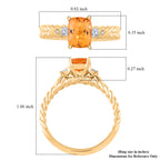 10K Yellow Gold  AAA   Imperial Topaz ,  White Diamond  I2 Ring 2.00 ct,  Gold Wt. 3.92 Gms  2.000  Ct._7840595_4