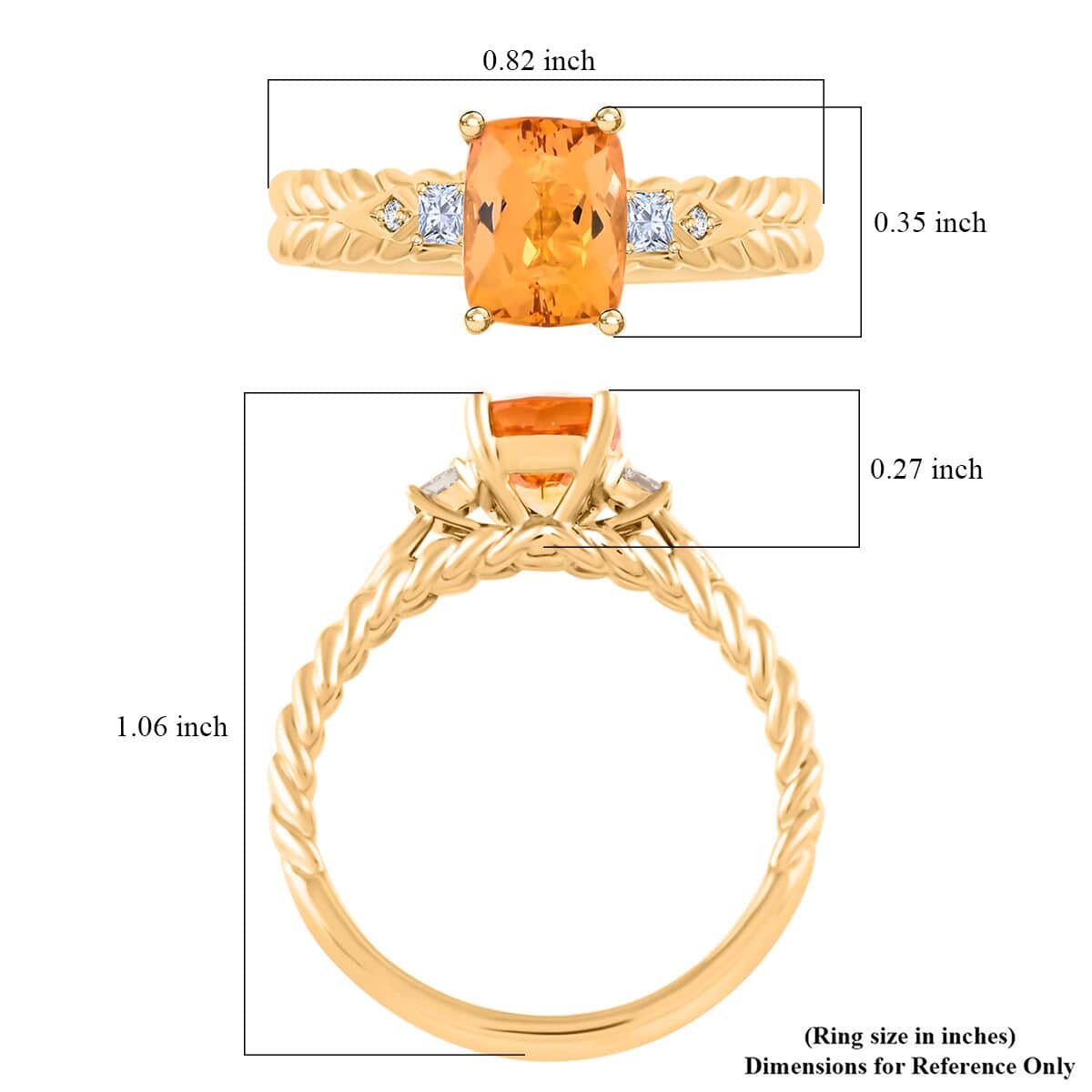 Certified &amp; Appraised 2 Ct. Topaz, Diamond Trilogy Ring in 10K Yellow Gold 7840595 4