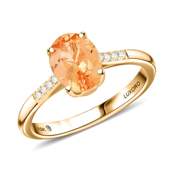 Certified &amp; Appraised LUXORO AAA Imperial Topaz, Diamond Solitaire Ring in 10K Yellow Gold 2.15 Ct. 7840664 1