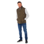 Mens Padded Gilet with Cordroy Binding On Inside Neck & Pockets (Size - XL) - Olive_7840743_1