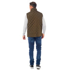 Mens Padded Gilet with Cordroy Binding On Inside Neck & Pockets (Size - XL) - Olive_7840743_3