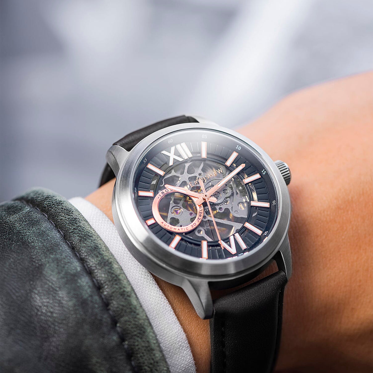 Thomas Earnshaw Raleigh Skeleton Automatic Men's Watch 7840805 3
