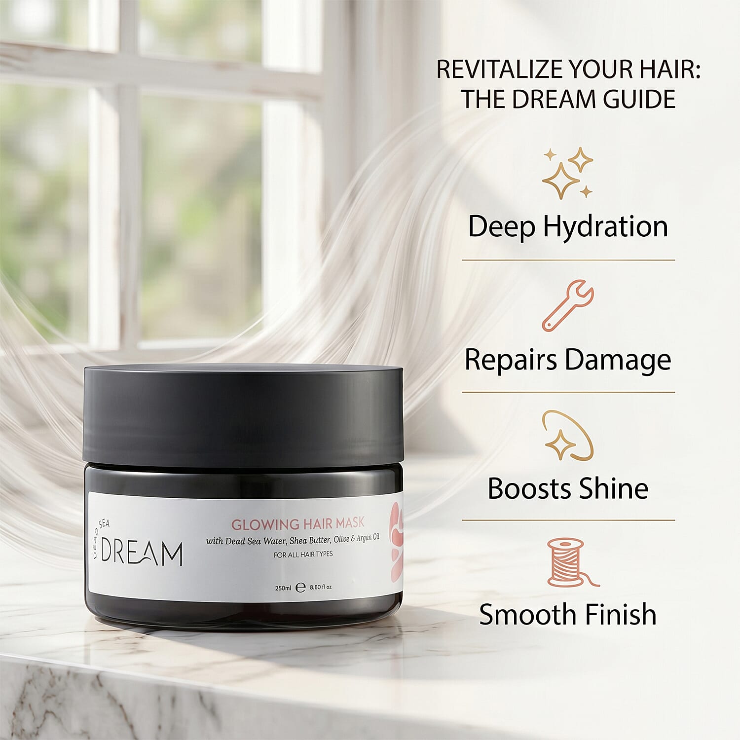 Dead Sea Dream Glowing Hair Mask - 250ml 7841262 2
