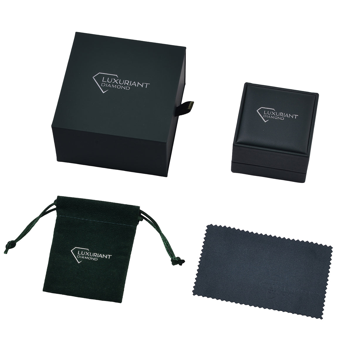 LED Ring Box and Silver Cloth (Size 6.6x6.1x4.5 cm) - Green 7841304 9