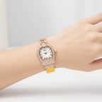 GENOA TIME V2 Seiko VJ32 with Date Japan Movement 3ATM Water Resistant White Crystal MOP Dial Watch with Yellow Leather & Alloy Strap_7841839_2