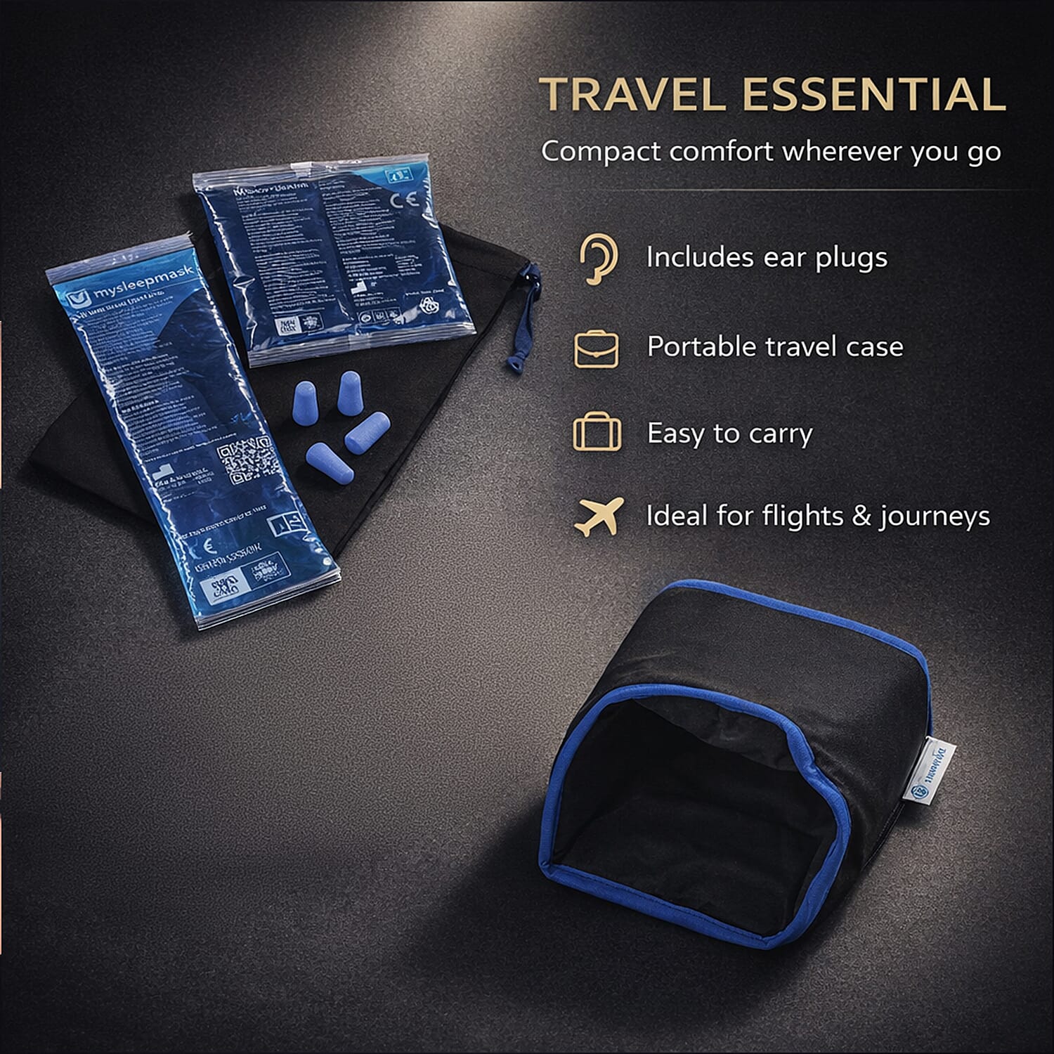 Mysleepmask Blackout with Gel Inserts, Ear Plugs, Travel Case (Size S M) 7842458 3