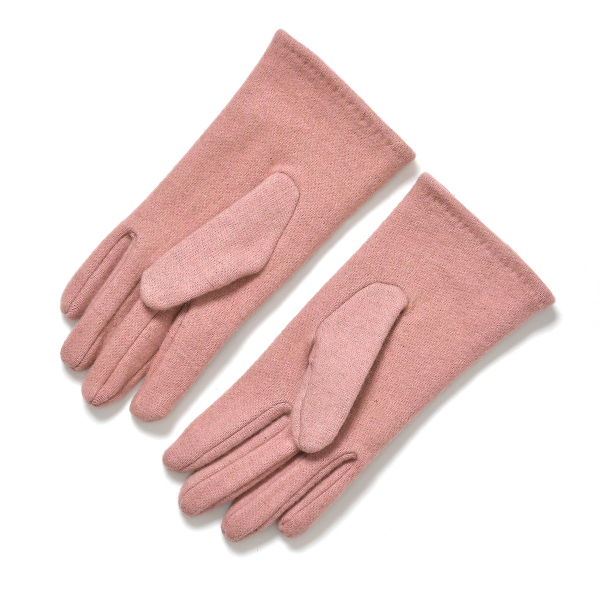 Premium Cashmere Wool Crystal Embellished Hat and Gloves - Pink V32515723 8