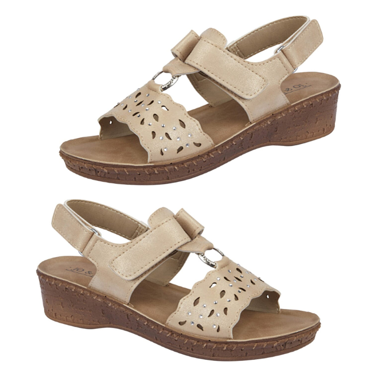 Jo and Joe Ladies MALTA Leatherette T-Bar Adjustable Sandal 7843205 0