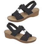 Jo - Joe Ladies MALTA Leatherette T-Bar Adjustable Sandal (Size 6) - Beige
