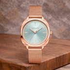Gamages of London Dahlia Diamond Swiss Quartz Movement Light Green Dial WR Ladies Watch with Milanese Bracelet - Rose Gold_7843956_1