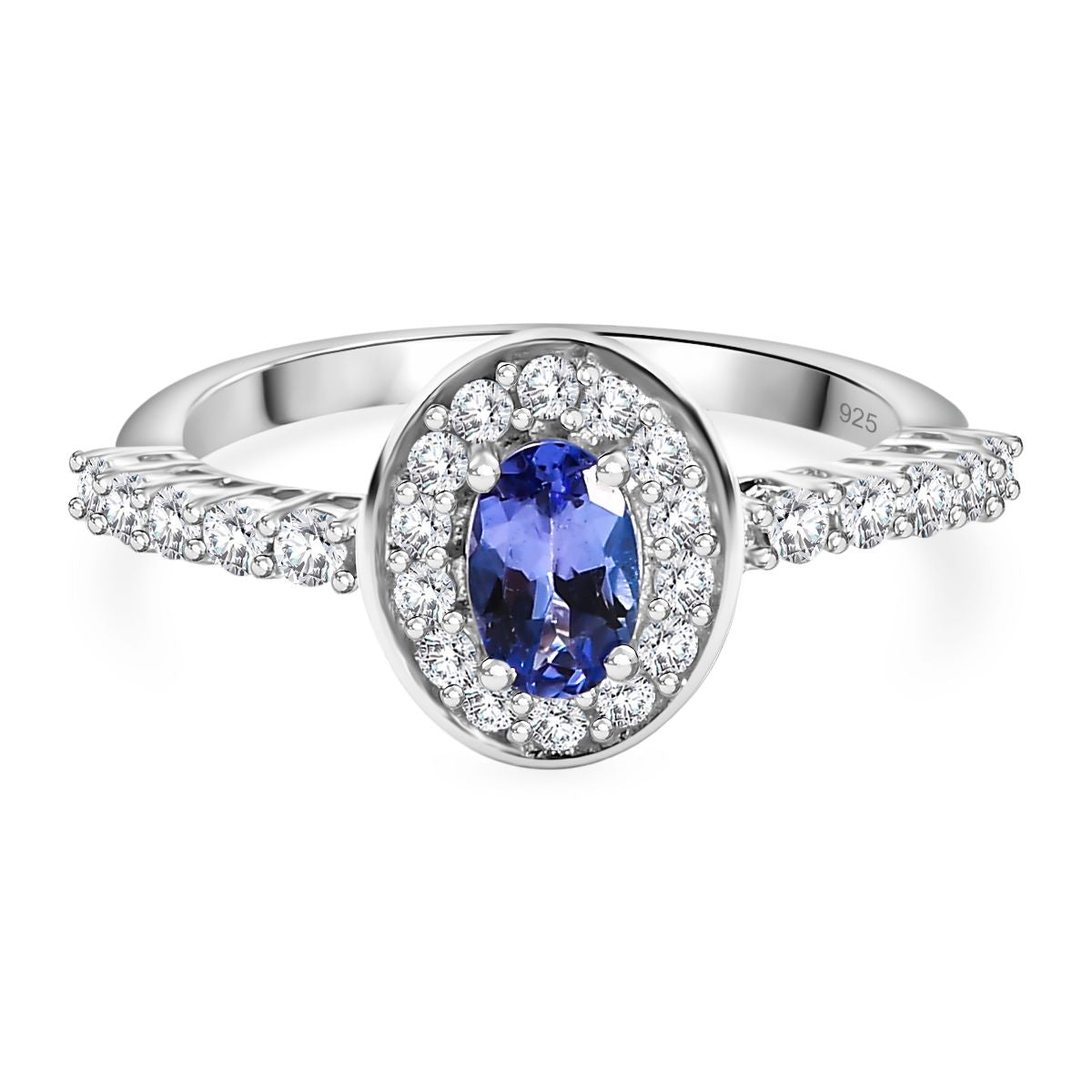 AAA Tanzanite and White Zircon Halo Ring 7844429 0