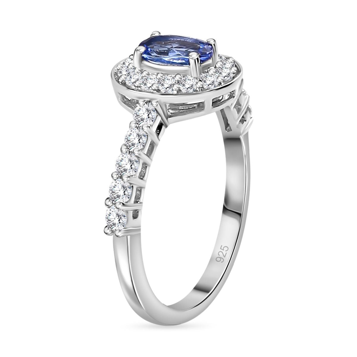 AAA Tanzanite and White Zircon Halo Ring 7844429 4