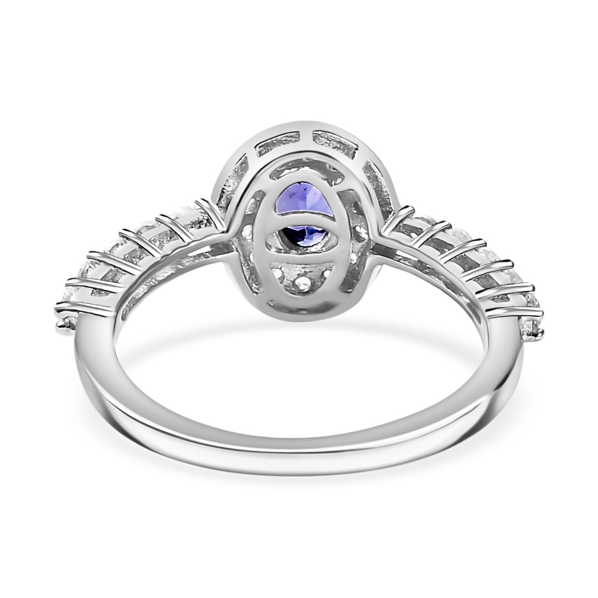 AAA Tanzanite and White Zircon Halo Ring 7844429 5
